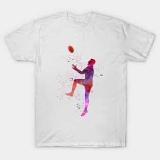 Rugby man player  in watercolor T-Shirt